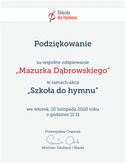 do hymnu podzikowanie