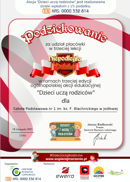 podzikowanie listopad