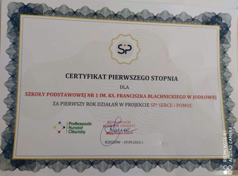 certyfikat serce